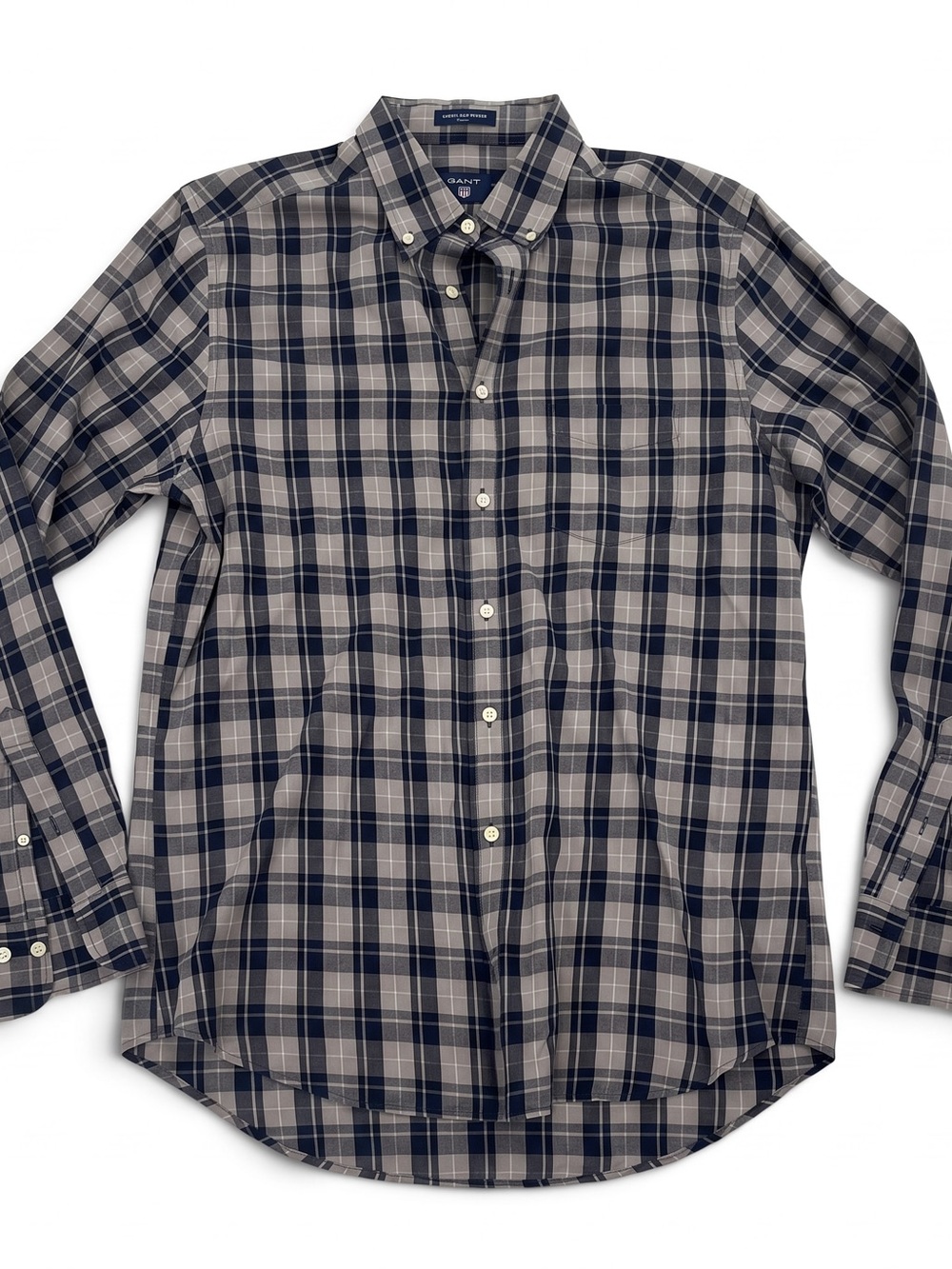 GANT Windblown Oxford Shirt Men’s L 16.5 Gray Blue Cotton Fitted Button Down